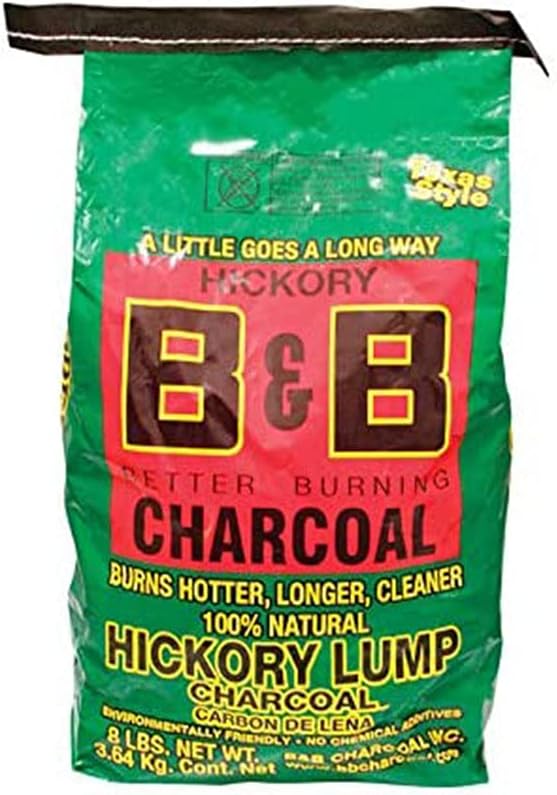 B&B Charcoal Signature Long Burning Smoking Hickory Lump Charcoal with