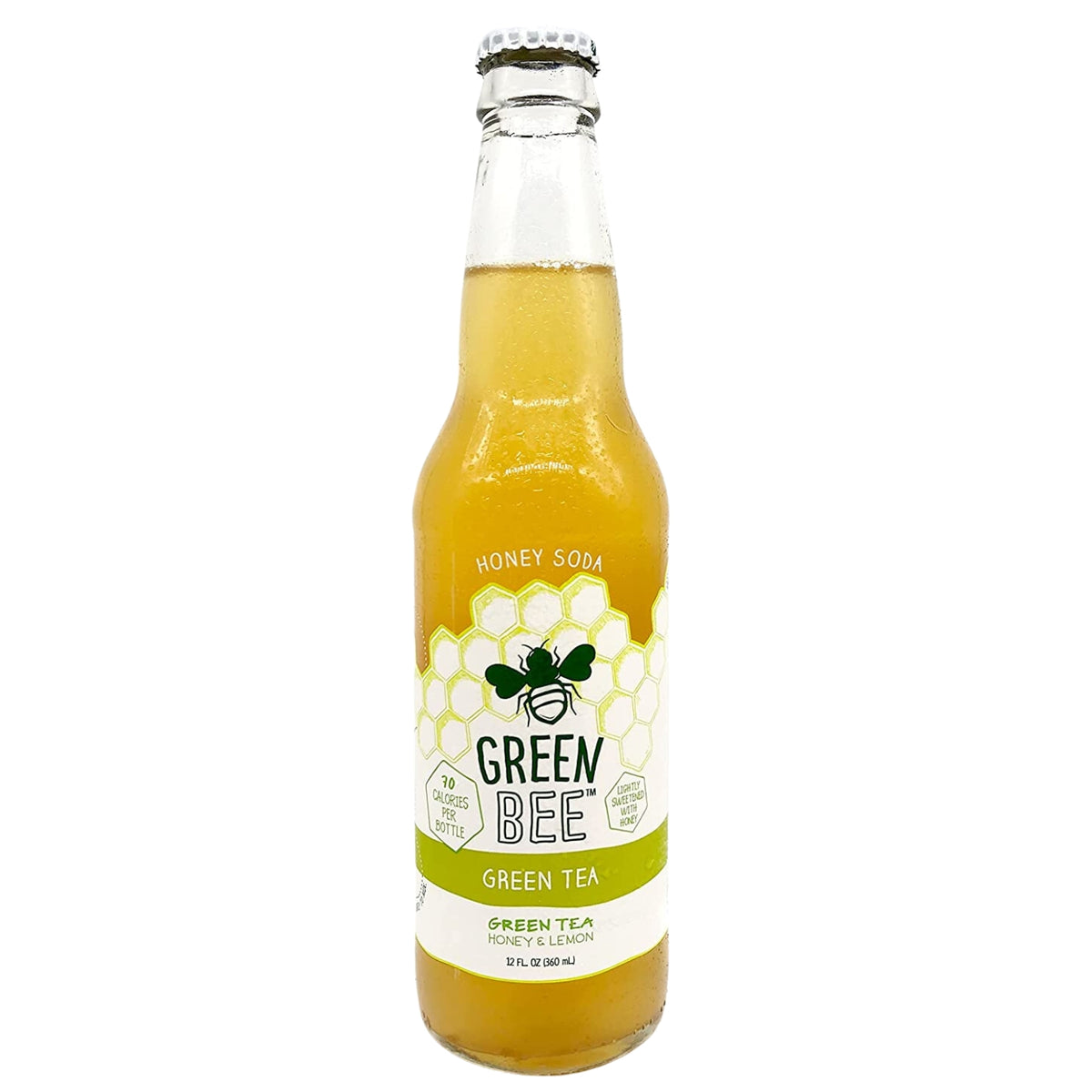 Green Bee Honey Soda 12 Pack Made From Real Honey (Green Tea