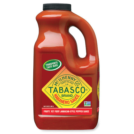 Tabasco Habanero Pepper Hot Sauce Bulk, 0.5 Gallon Louisiana Pantry