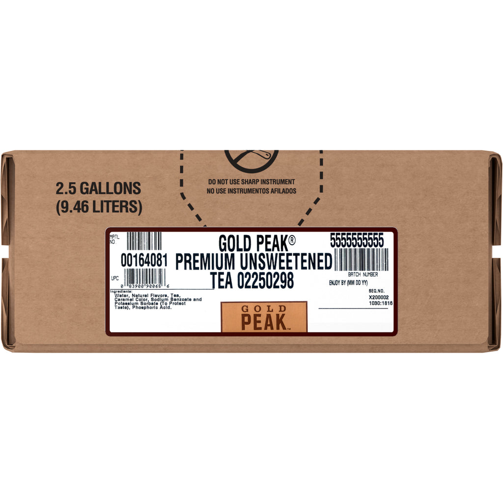 Gold Peak Premium Unsweetened Tea Fountain Syrup Bib, 2.5 Gallon