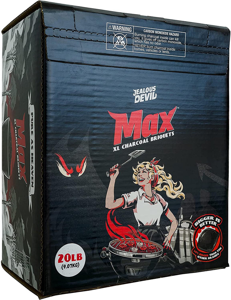 Jealous Devil Max XL All Natural Hardwood Charcoal Pillow Briquets, 20lb Box