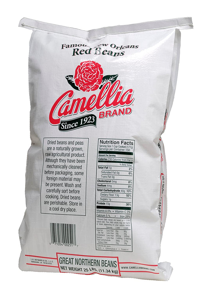 Camellia Brand Great Northern Beans Dry Beans, 25 Pound Bag