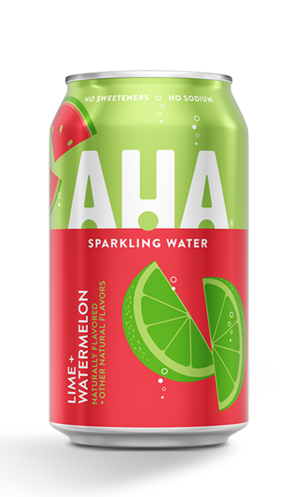 Aha Natural Sparkling Water Lime + Watermelon 24 Pack 12 oz Louisiana Pantry
