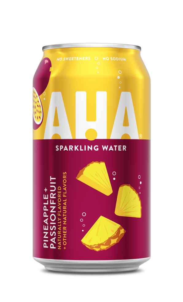 Aha Natural Sparkling Water Pineapple + Passionfruit 24 Pack 12 oz
