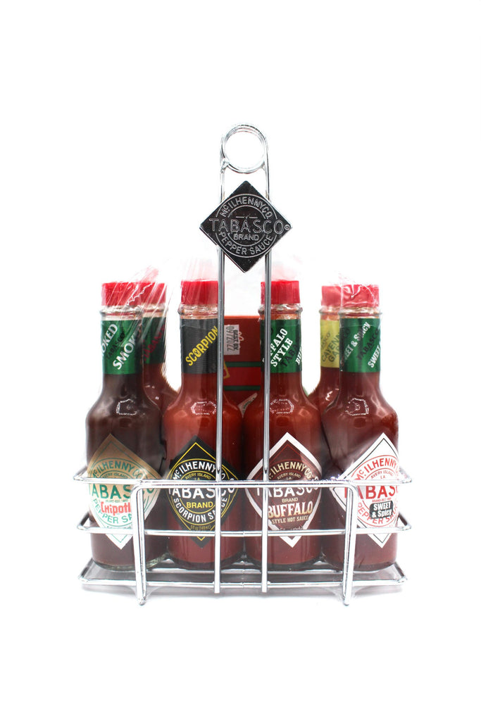 Tabasco Sauce 8 Pack Gift Set w/ Chrome Caddy