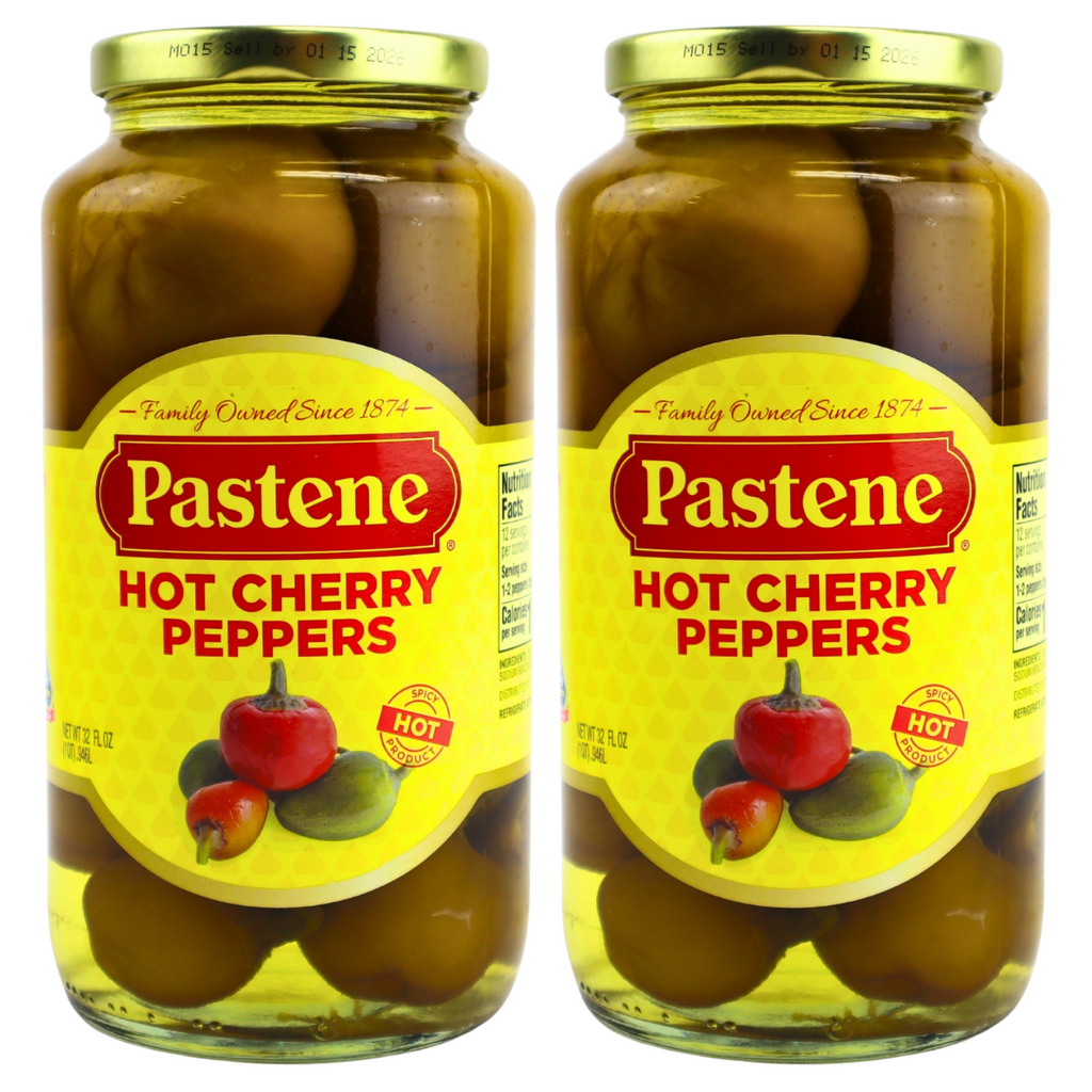 Pastene Hot Cherry Peppers (2 Pack)