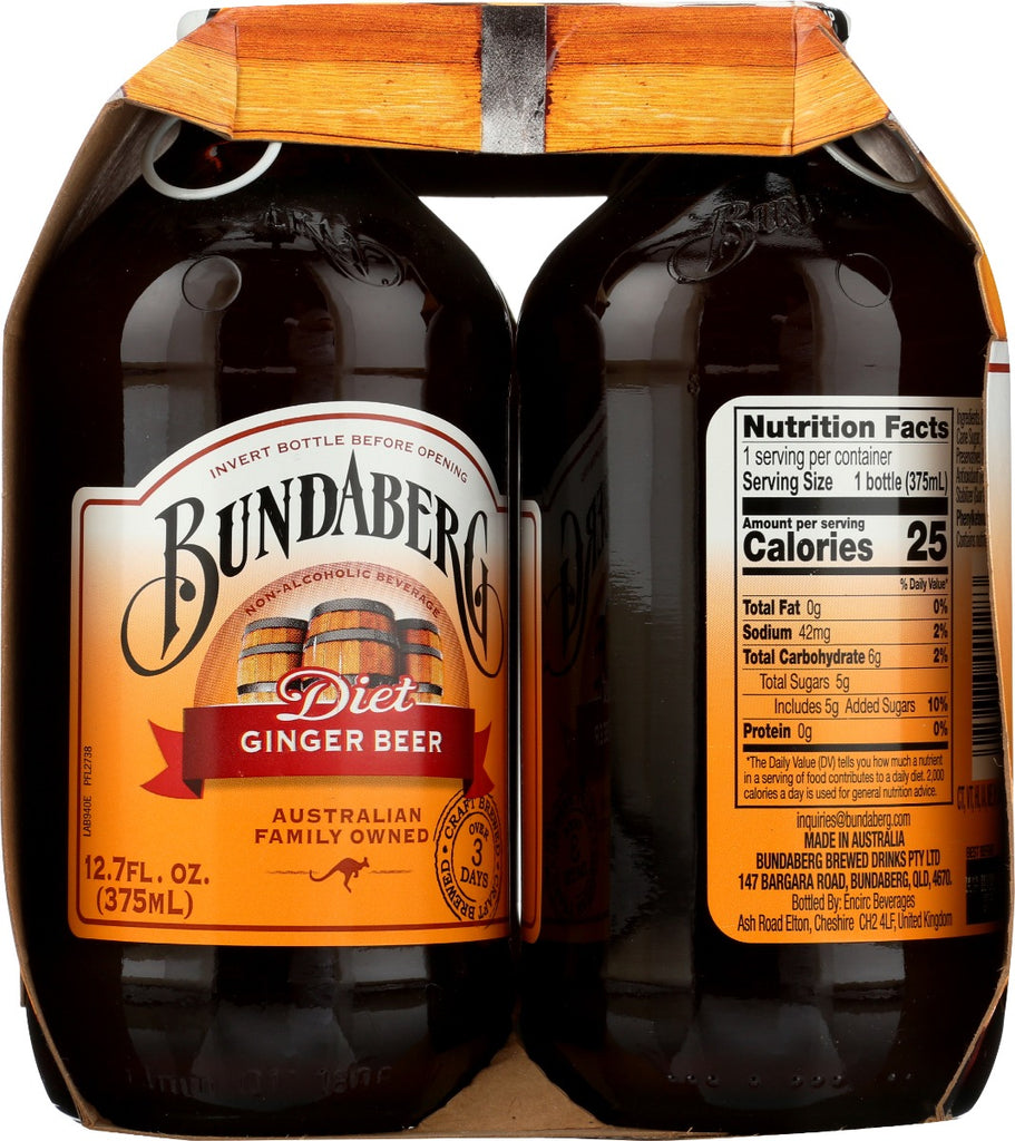 Bundaberg Soda Diet Ginger Beer 4 Pack