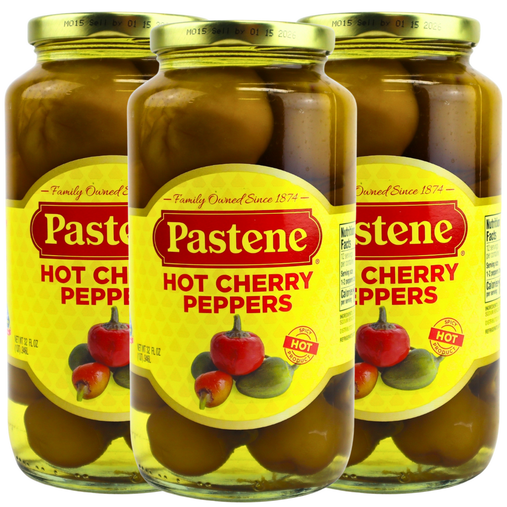 Pastene Hot Cherry Peppers (3 Pack)