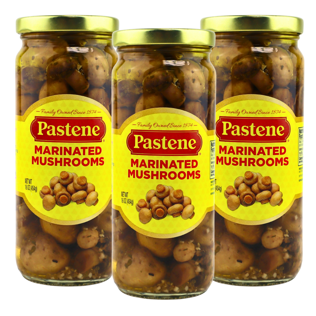 Pastene Marinated Mushrooms, 16 Ounce (3 Pack)