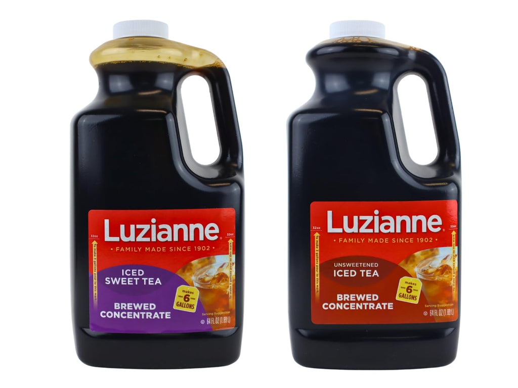 Luzianne Tea Concentrate 64 Ounce Southern Iced Tea Bundled by Louisiana Pantry (Combo Variety Pack, 2 Pack)