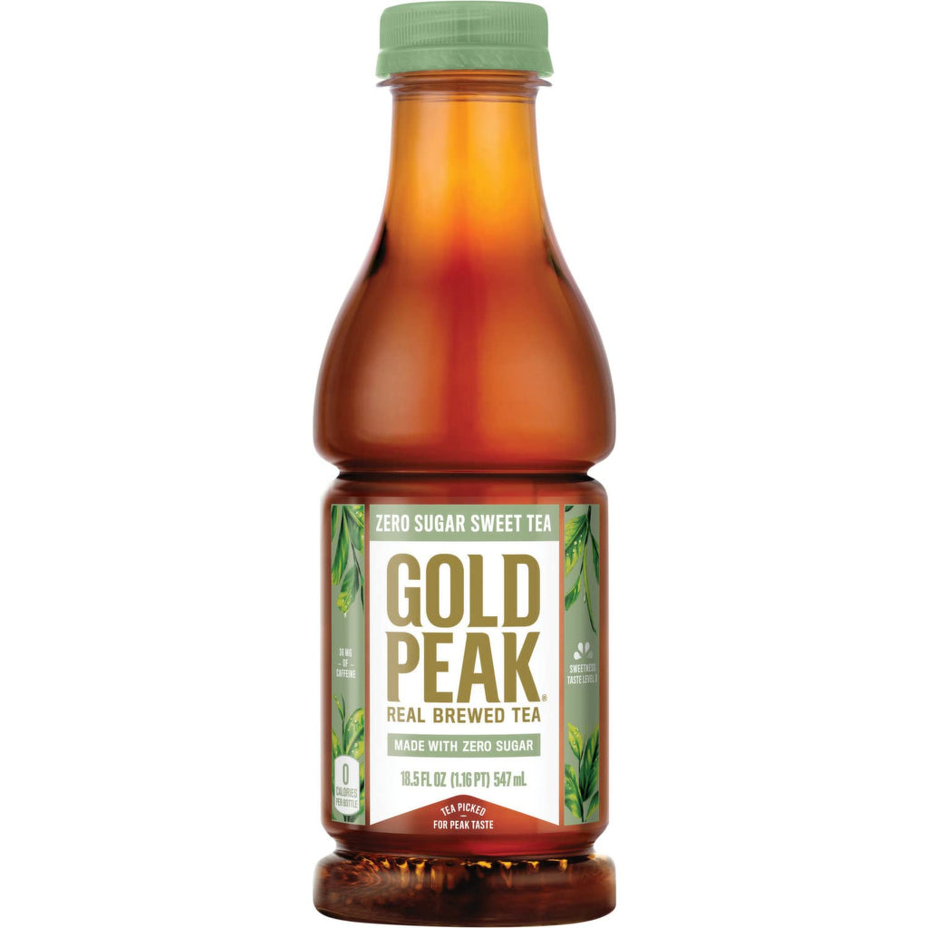 Gold Peak 18.5 Ounce 8 Pack Tea Bundled by Louisiana Pantry (Zero Sugar Sweet)