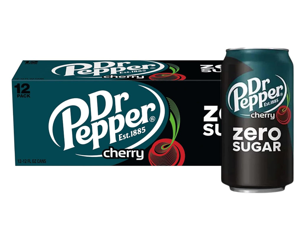 Dr. Pepper Cherry Soda and Zero Cherry Soda Cans, 12 Ounces Bundled by Louisiana Pantry (Zero Cherry, 12 Pack)
