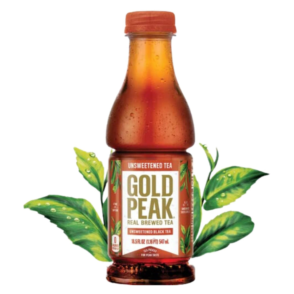 Gold Peak 18.5 Ounce 12 Pack Tea Bundled by Louisiana Pantry (Unsweet Black)