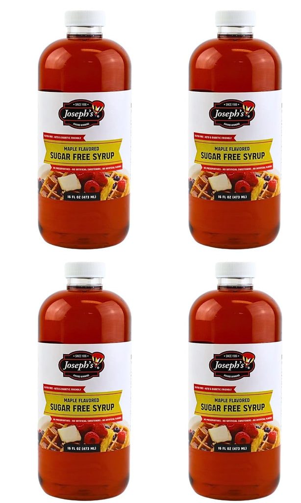 Joseph's Maple Flavored Sugar Free Syrup and Maltitol Sweetener Bundled by Louisiana Pantry (Maple, 4 Pack)