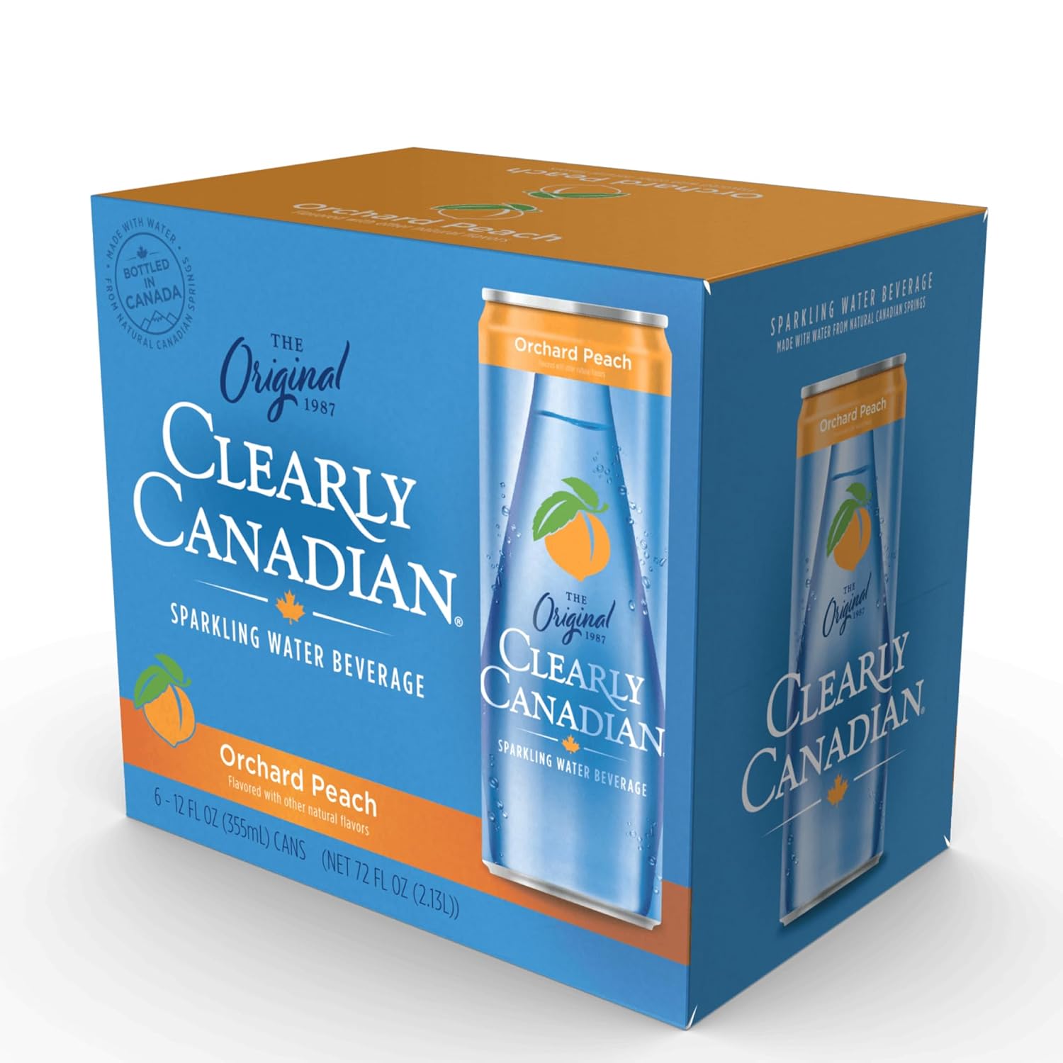 Spring Water Real Canadian Clearly Canadian Orchard Peach Sparkling Spring Water Beverage, Natura ...