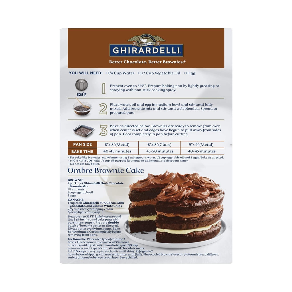 Ghirardelli Dark Chocolate Premium Brownie Mix, 20 Ounce