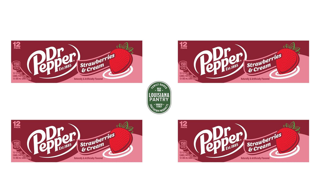 Dr. Pepper Strawberries and Cream 12 oz Cans Bundled by Louisiana Pantry (48 Pack)