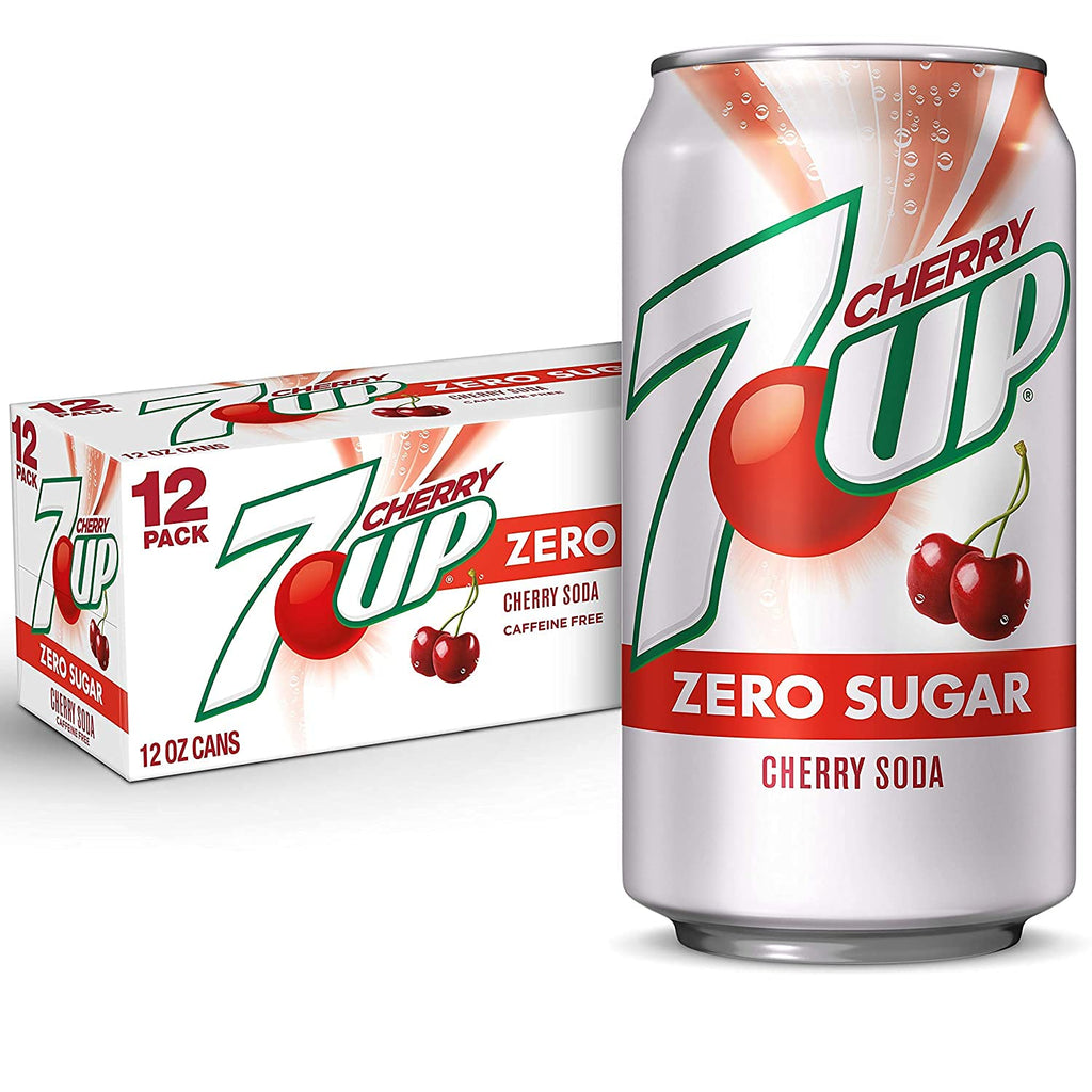 7up Zero Cherry, 12 oz Can, 12 Pack