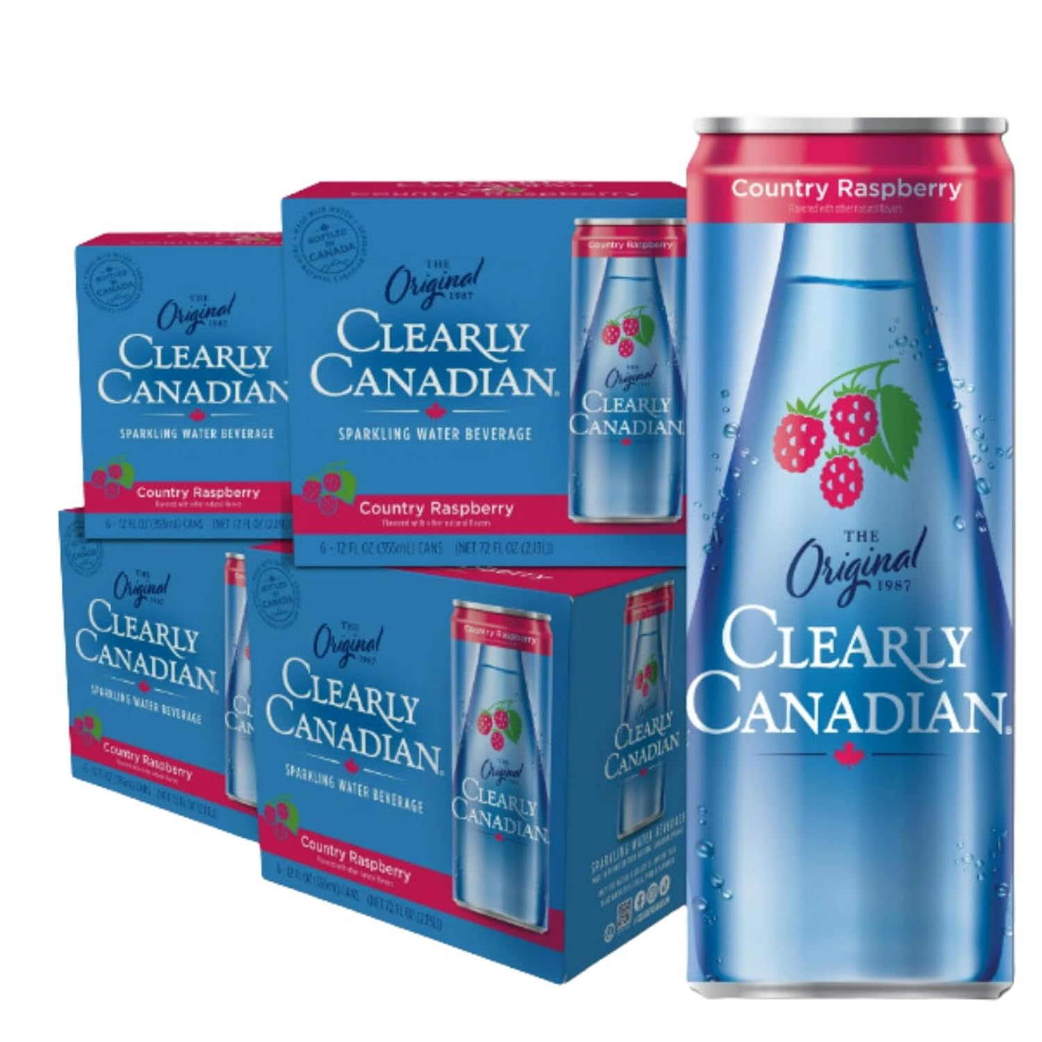 Clearly Canadian Country Raspberry Sparkling Spring Water Beverage, Na ...