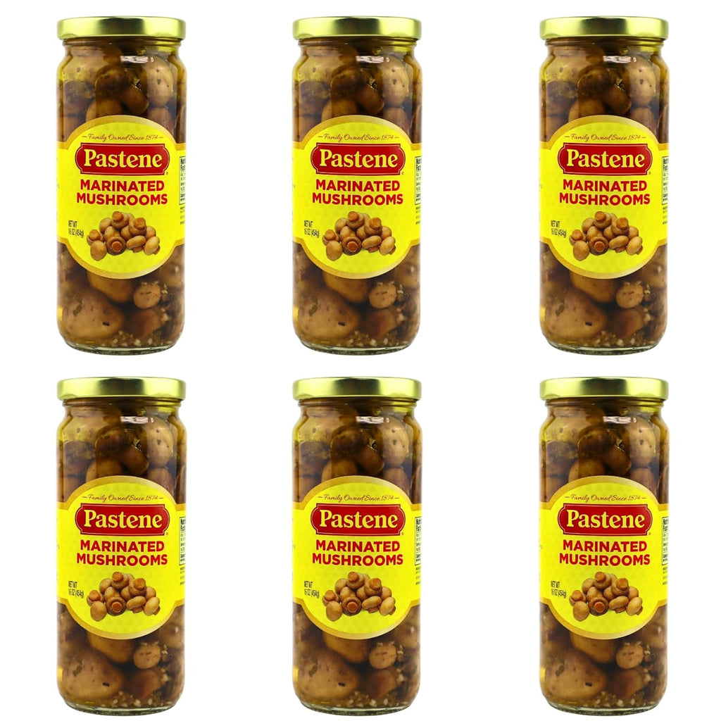 Pastene Marinated Mushrooms, 16 Ounce (6 Pack)