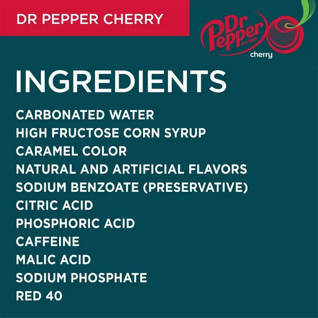 Dr Pepper Cherry Soda, 10 Pack 20 Ounce