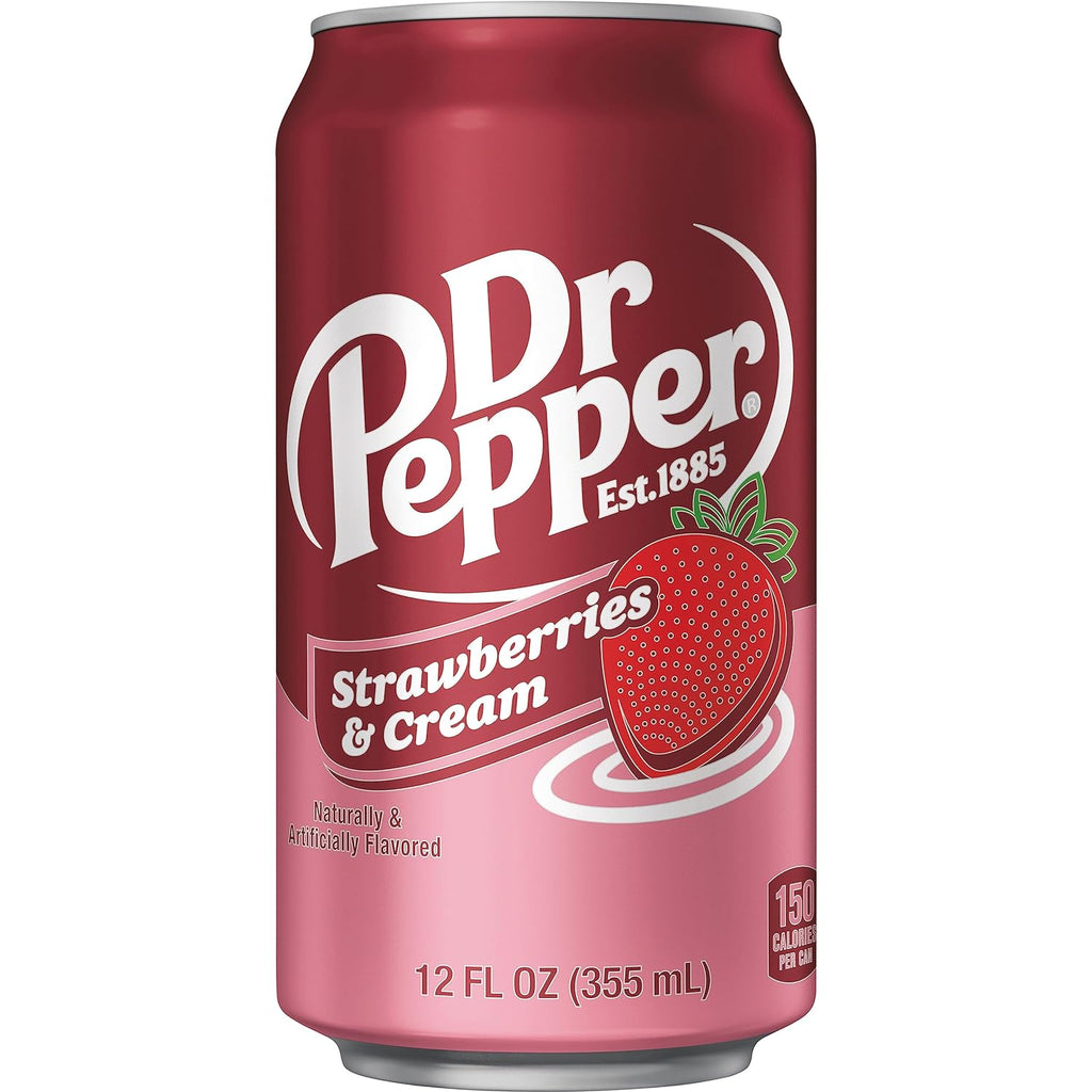 Fdr Papper Dr Pepper Strawberries and Cream Soda, 12 fl oz cans, 12 Pack ...