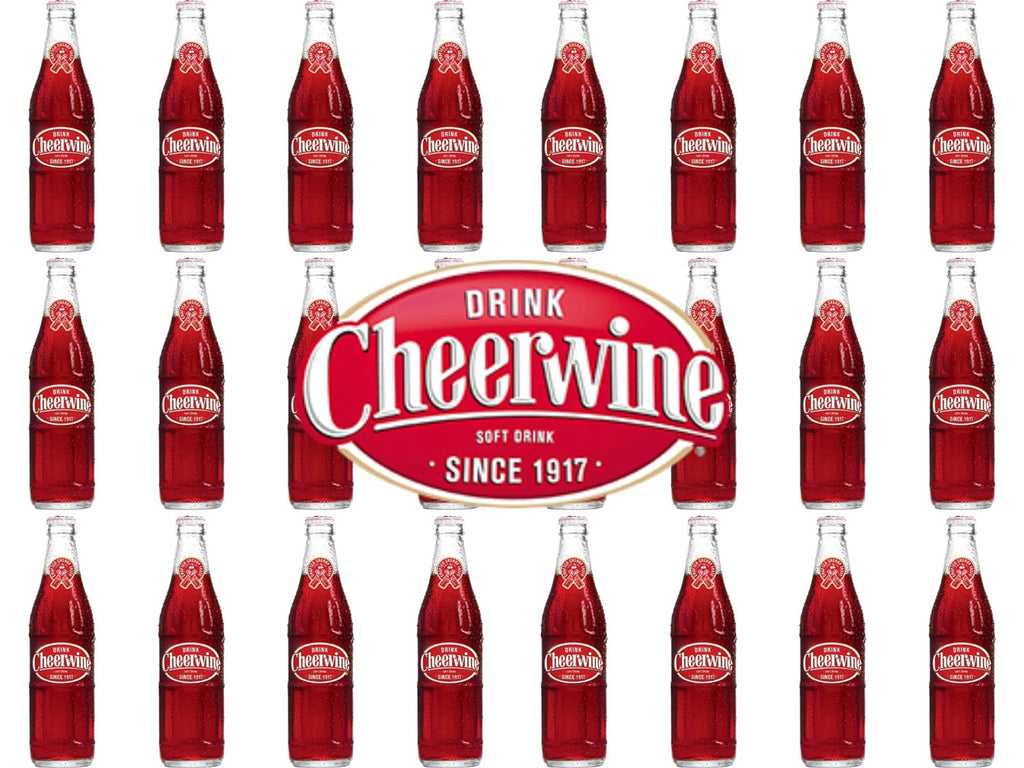 Cheerwine Uniquely Southern Cherry Soda - Fizzy Wild Cherry Taste - Bundled by Louisiana Pantry (Original Cherry, 24 Pack 12 oz Glass Bottles)
