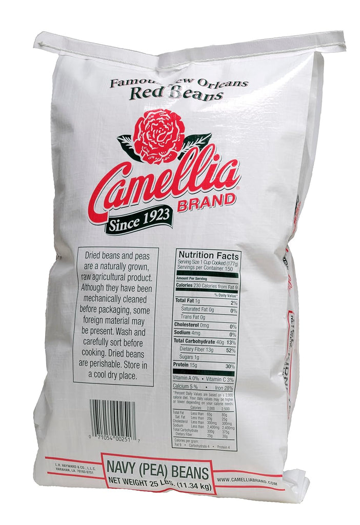 Camellia Brand Navy (Pea) Beans Dry Beans, 25 Pound Bag