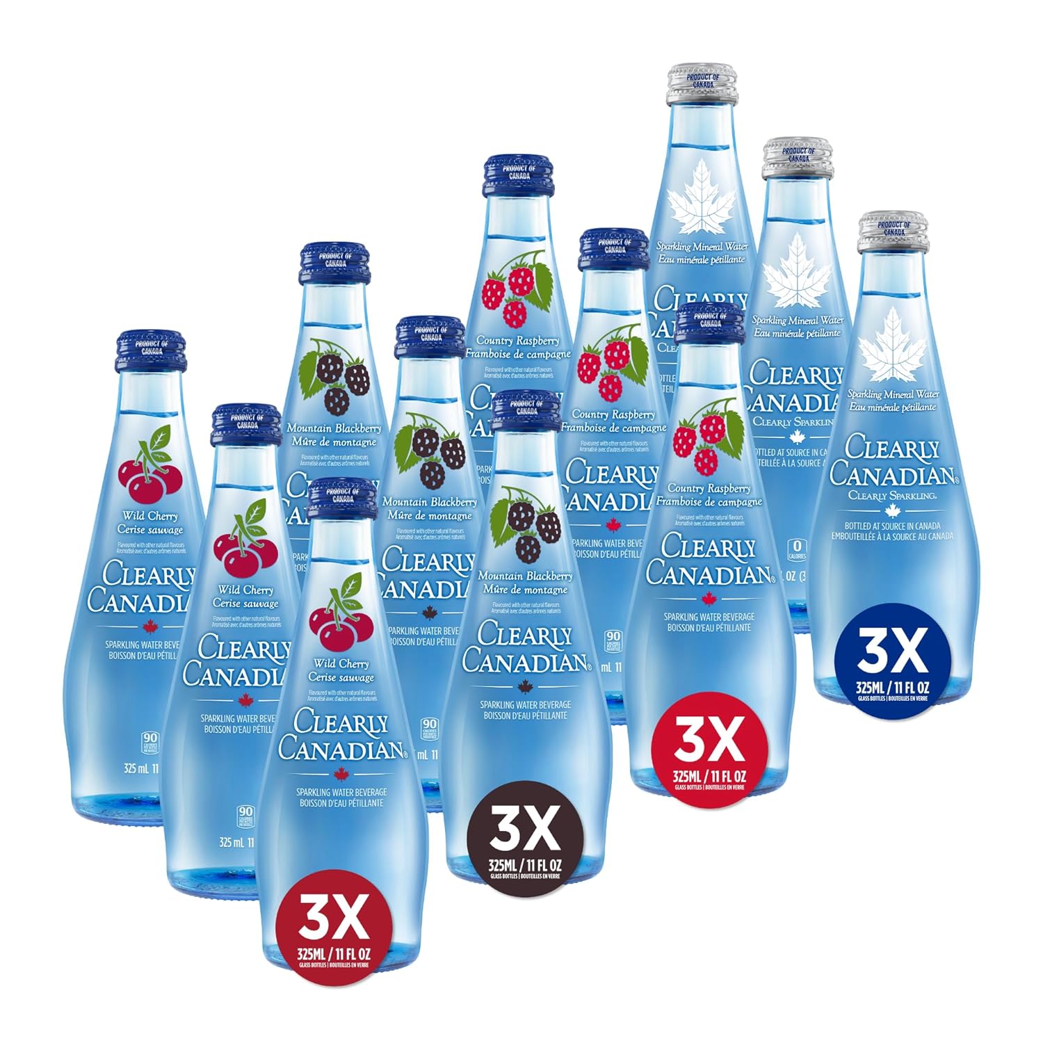 Spring Water Real Canadian Clearly Canadian Variety Pack Sparkling Spring Water Beverage, Natural ...
