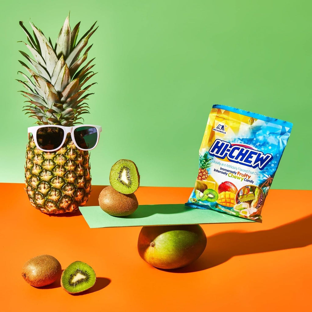 HI-CHEW Tropical Mix, 3.53oz each | Kiwi Pineapple Mango | Unique Fun Soft & Chewy Taffy Candy | Immensely Juicy Fruit Flavors | Individually Wrapped for Sharing