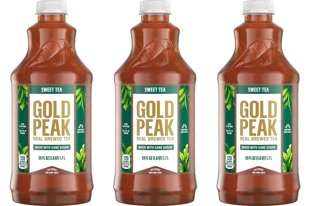 Gold Peak Tea Bundle 59 Ounce - 3 Pack in Louisiana Pantry Gift Box (Sweet Tea)