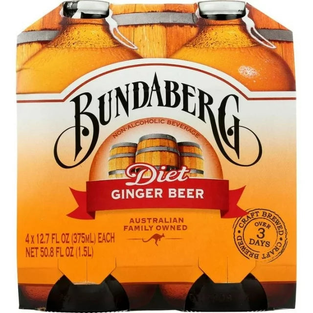 Bundaberg Soda Diet Ginger Beer 4 Pack
