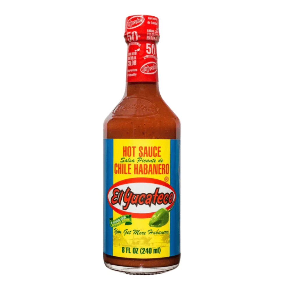El Yucateco Red Chile Habanero Hot Sauce Bottle, 8 Fluid Ounce