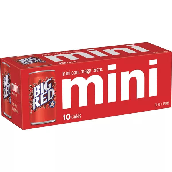 Big Red Soda 7.5 fl oz Mini Cans, 10 Pack