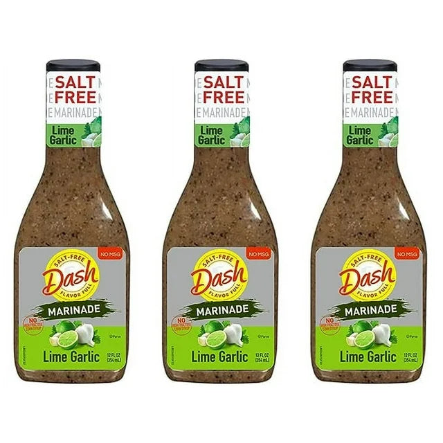 Mrs. Dash Salt Free Marinade 12 Oz Bottles 3 Pack Bundled by Louisiana Pantry - (Garlic Lime)