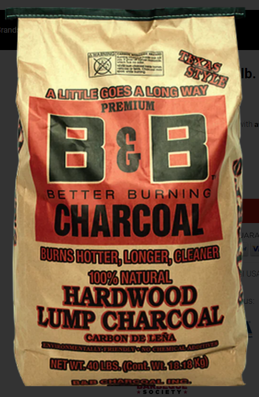 B&B Charcoal Hardwood Lump 40 LB Bag