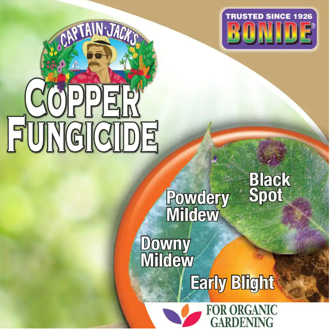 Captain Jack's Copper Fungicide, 32 oz. Ready-to-Use Spray for Organic Gardening, Controls Common Diseases