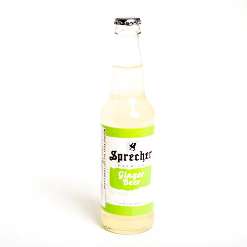 Sprecher 4 Pack Ginger Beer Craft Mixer Glass Bottles 16oz