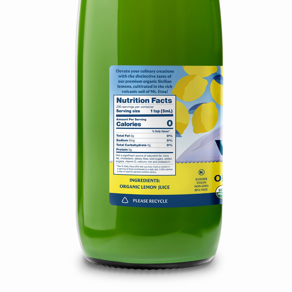 Organic Italian Volcano Lemon Juice, 33.8 oz