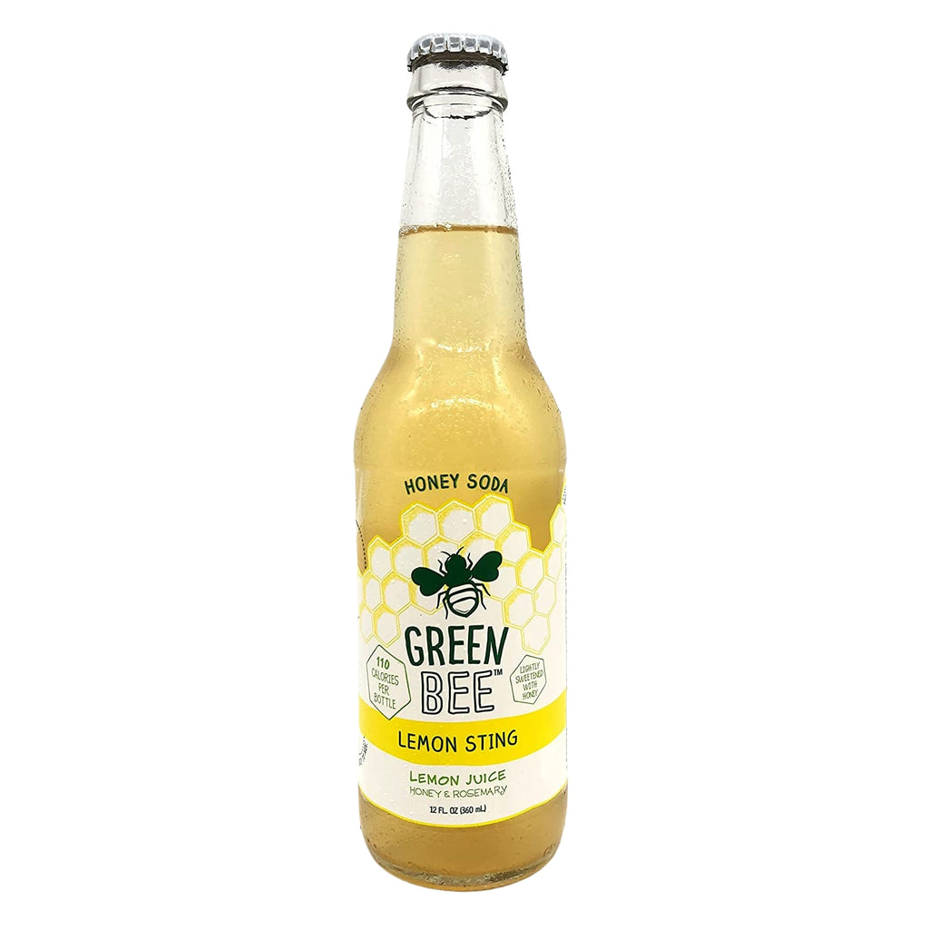 Green Bee Honey Soda 12 Pack Made From Real Honey (Lemon Sting)