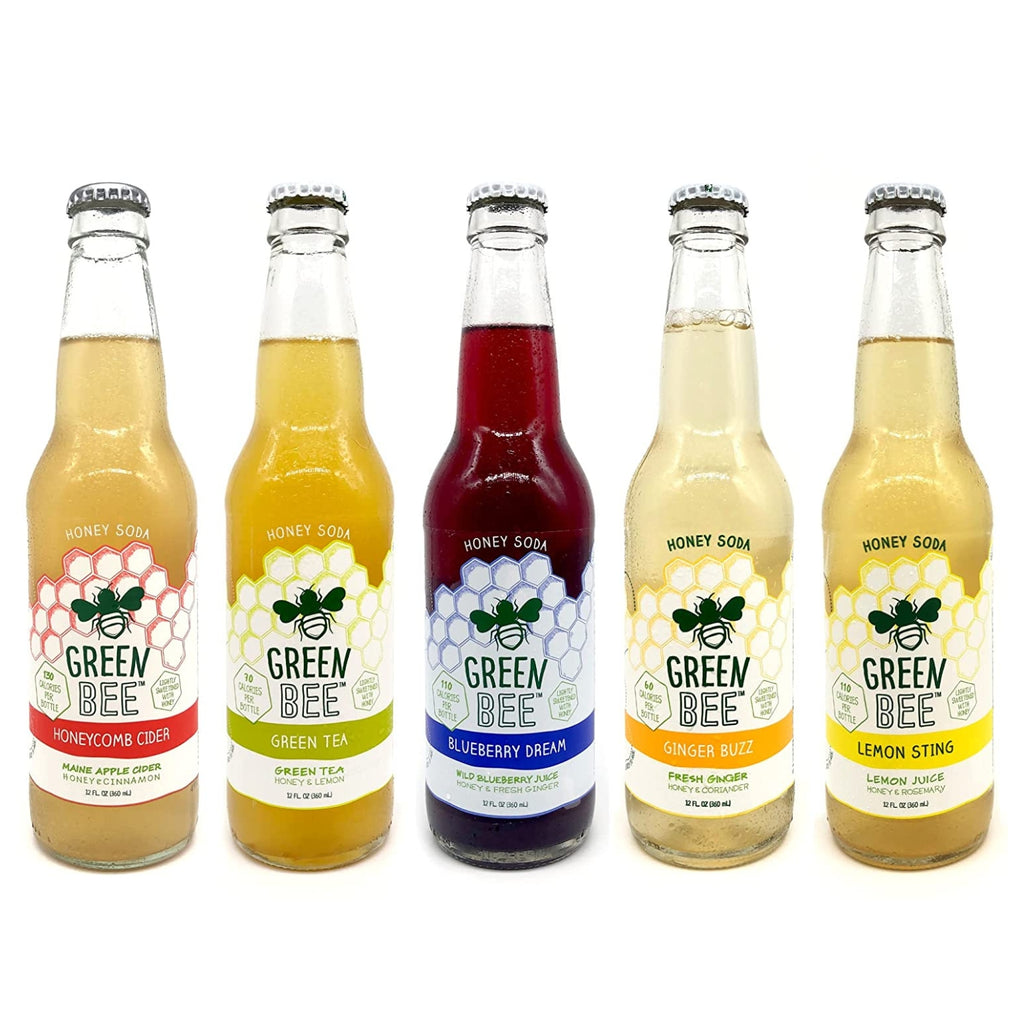 Green Bee Honey Soda 12 Pack Made From Real Honey (Variety Pack)