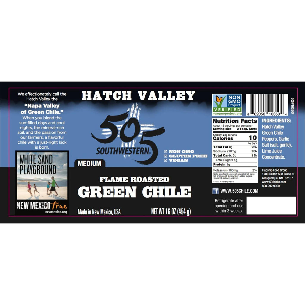 505 Southwestern Medium Flame Roasted Green Chile - 16 oz