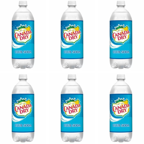 Canada Dry Club Soda, Sparkling Seltzer Water, 33.8oz Bottle (Pack of 6, Total of 202.8 FL Oz)