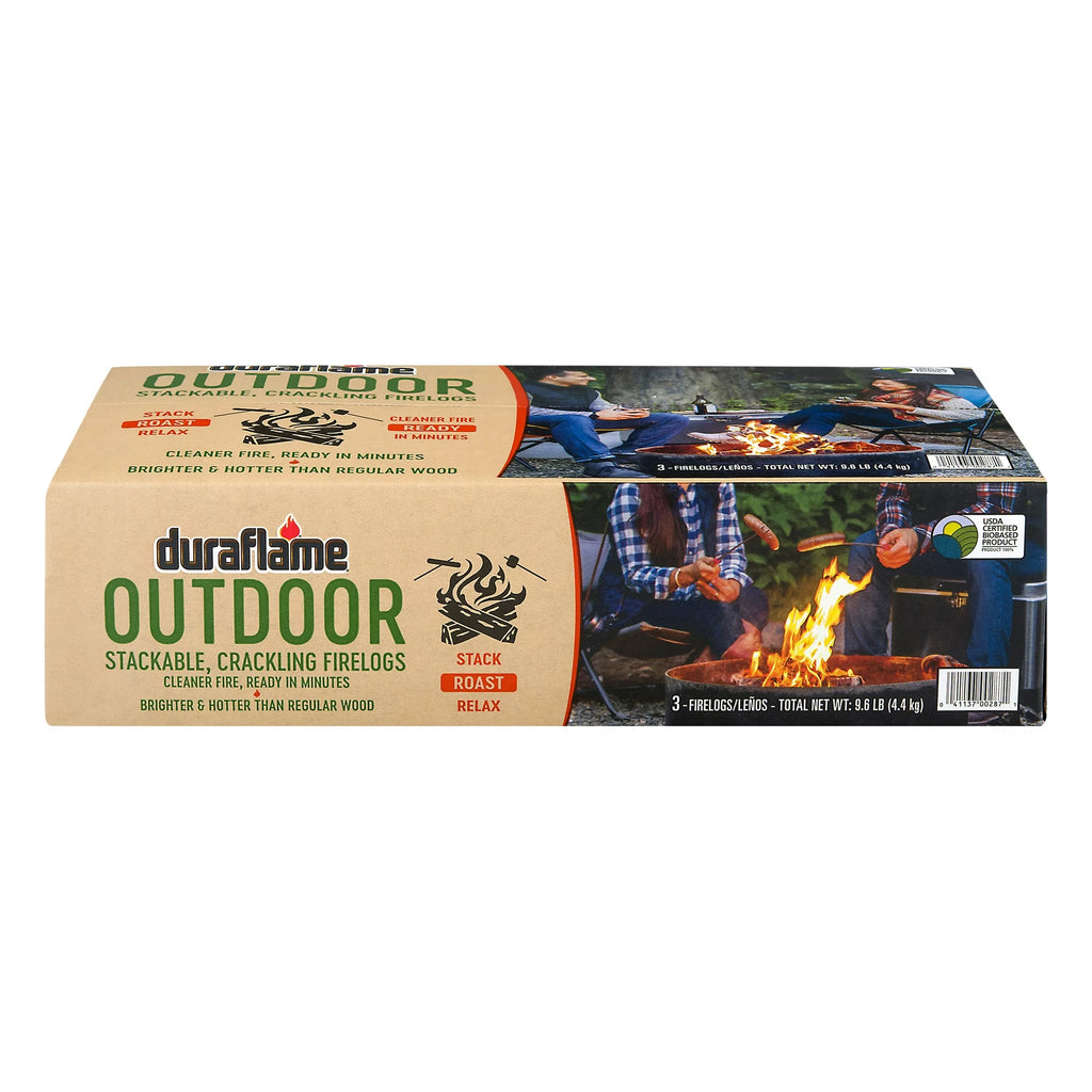 Duraflame Outdoor Roasting Firelogs, Box of 3 Firelogs for 1 Crackling Campfire