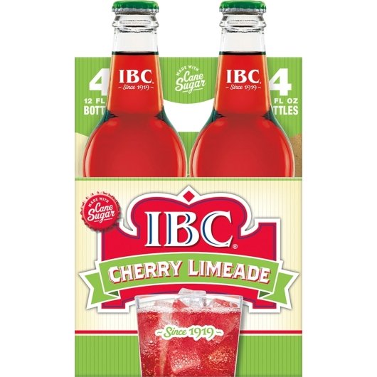 IBC Cherry Limeade Soda With Sugar Glass Bottle - 12 Pack