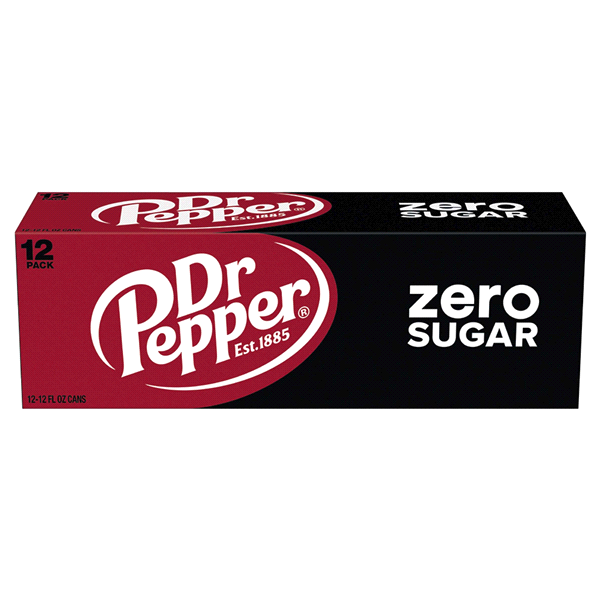 Dr. Pepper Zero Sugar 24 Pack Cans 12 oz