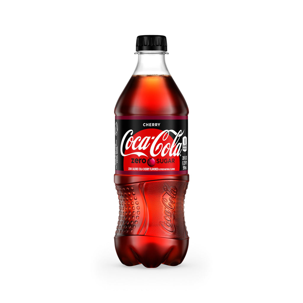 Coca-Cola, Cherry Coke Zero Soda, 20 Ounce Bottles