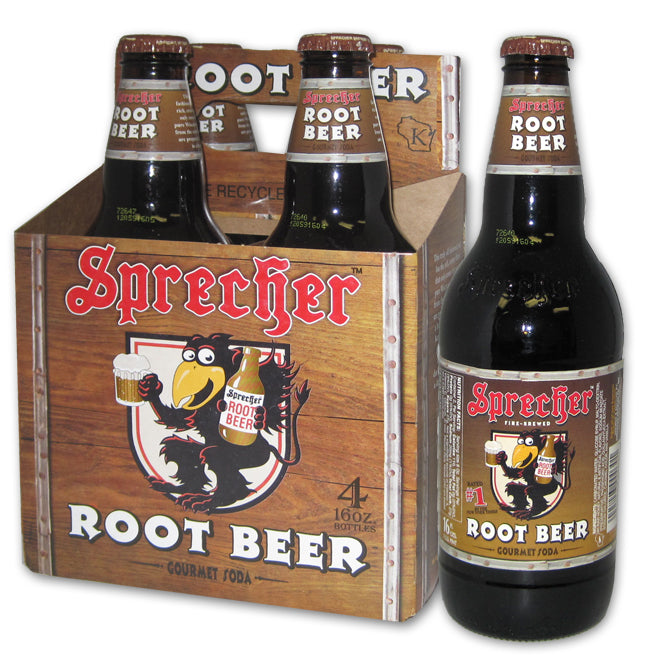 Sprecher 12 Pack Root Beer Fire-Brewed Craft Soda Glass Bottle 16oz
