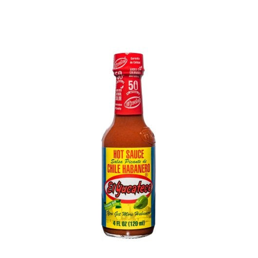 El Yucateco Red Chile Habanero Hot Sauce Bottle, 4 Fluid Ounce