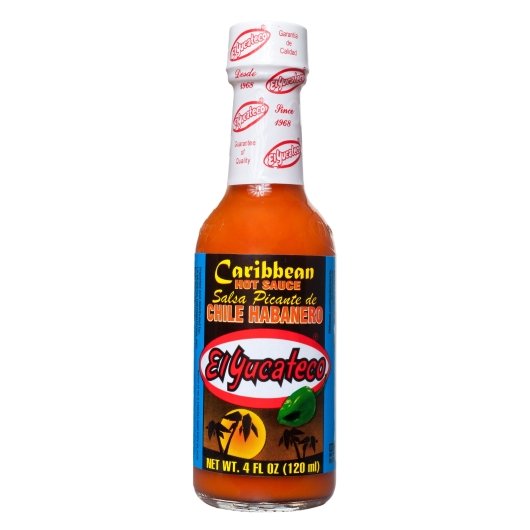 El Yucateco Caribbean Chile Habanero Hot Sauce Bottle, 4 Fluid Ounce